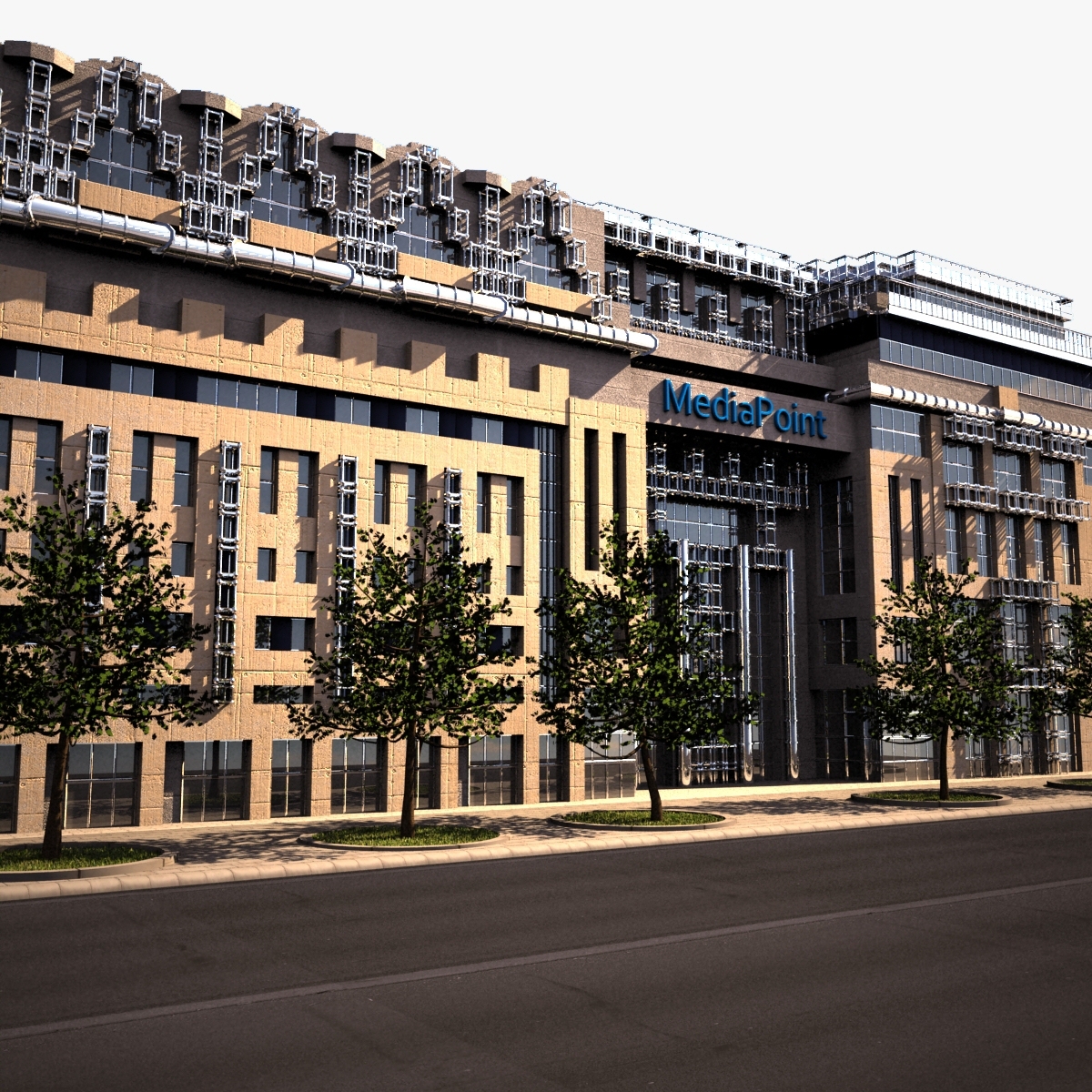 3d modern industrial building model