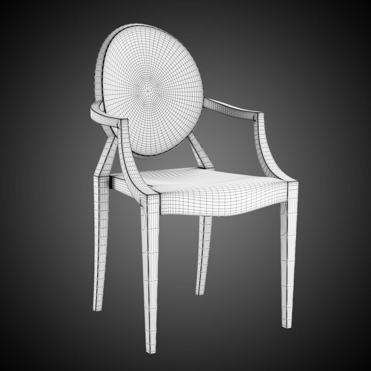 louis ghost chair 3d model