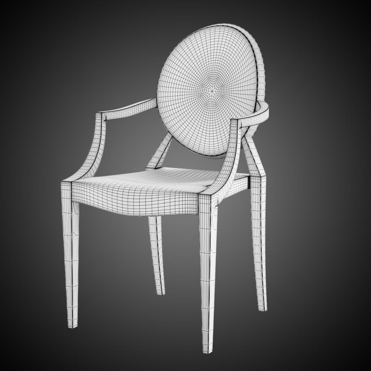 louis ghost chair 3d model