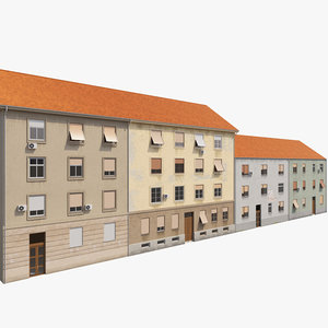 3d model european building facades