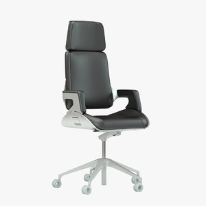 3d interstuhl silver office chair model