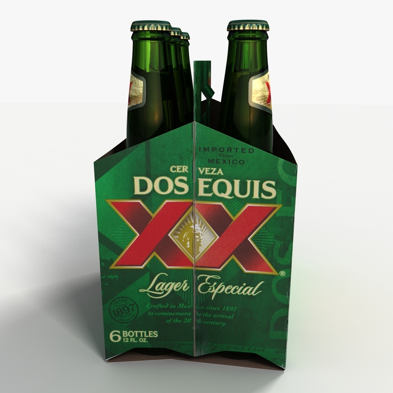 Pacote de seis cervejas Dos Equis Modelo 3D TurboSquid 715476