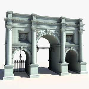 marble arch london landmark 3d model