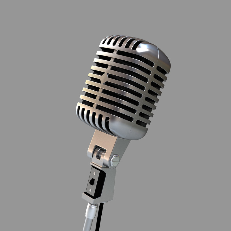 3ds max vintage microphone mic