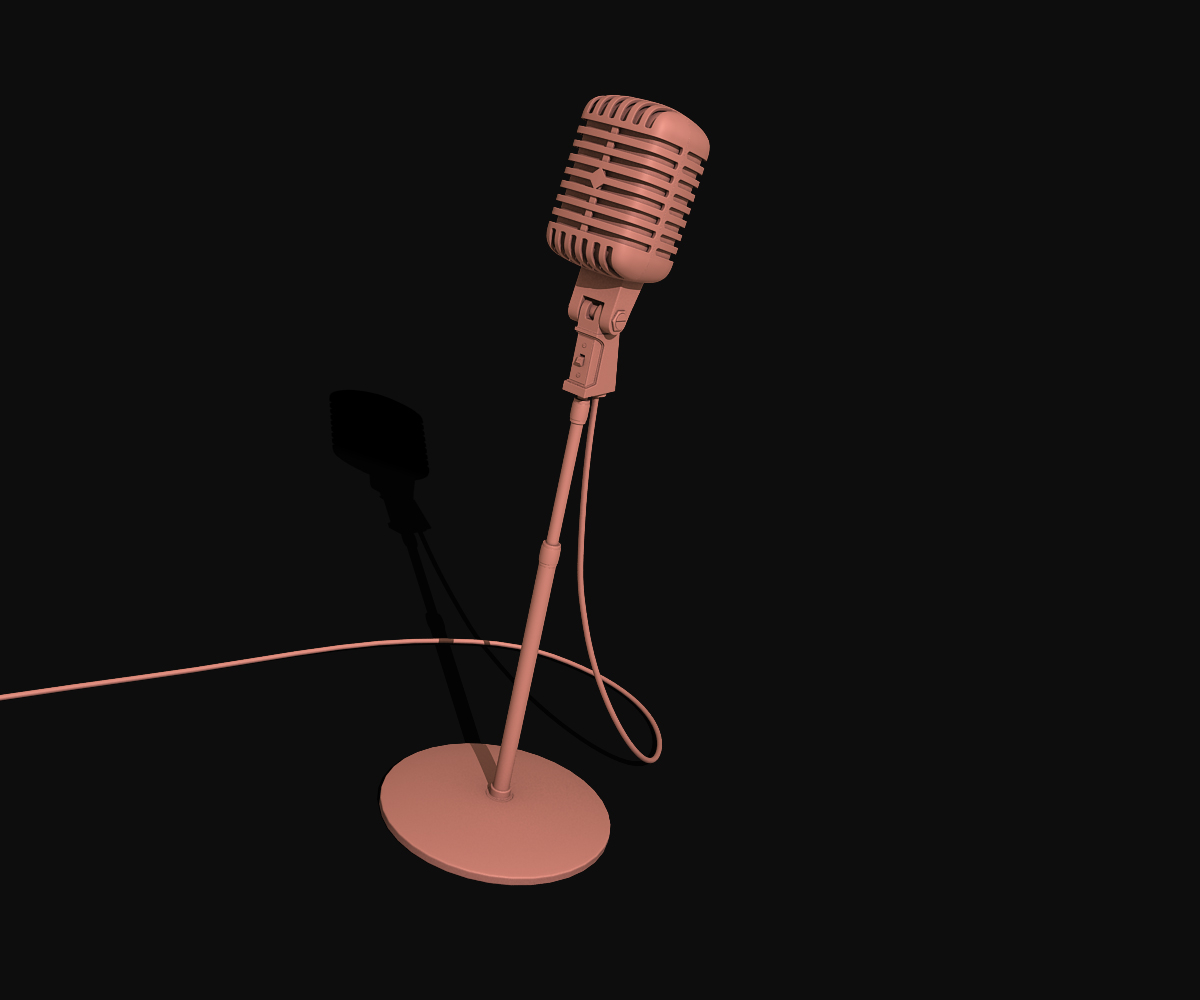 3ds max vintage microphone mic