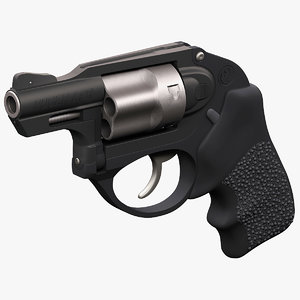 realistic revolver ruger lcr 3d model