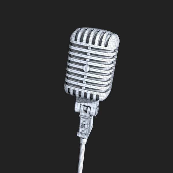 3ds max vintage microphone mic