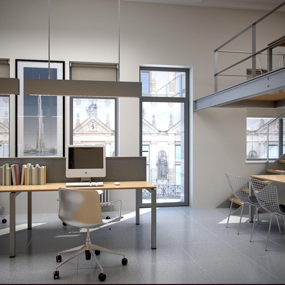 办公室室内场景3d模型