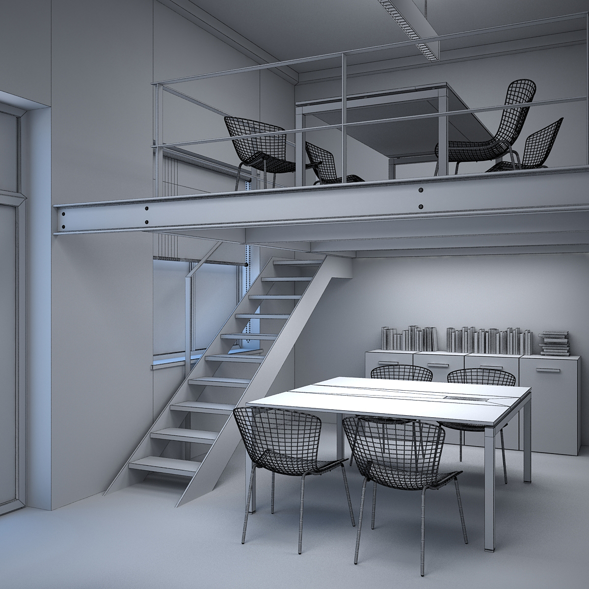 办公室室内场景3d模型