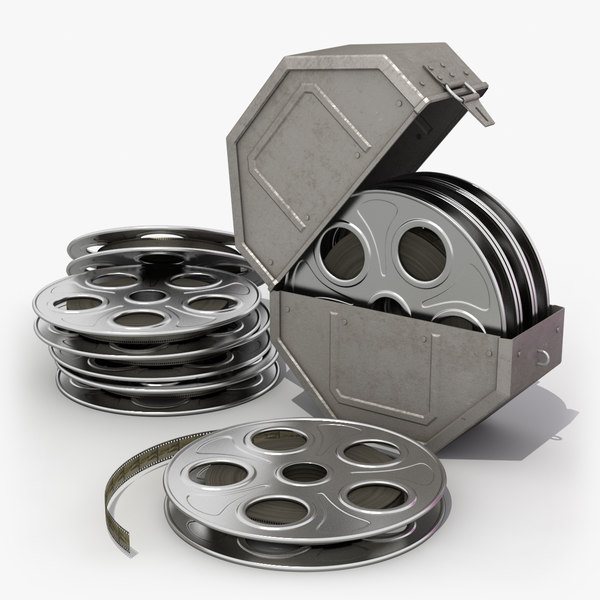 3d model film reel canister cameras