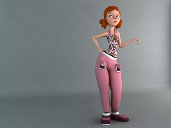 3d model girl animate