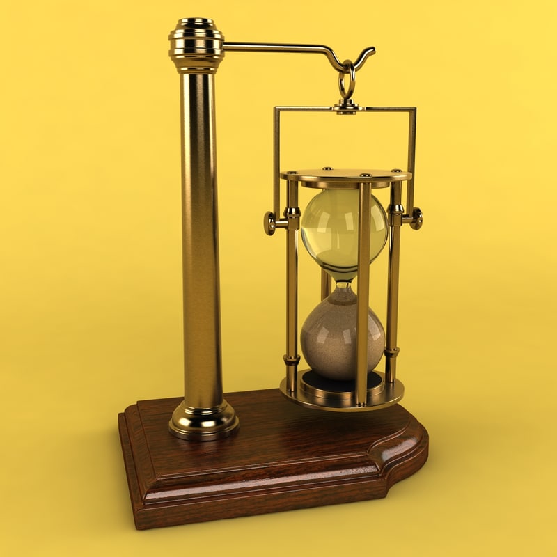 3d hourglass stand glass model
