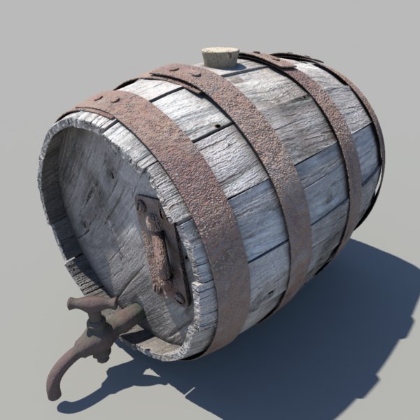 keg barrel wood fbx