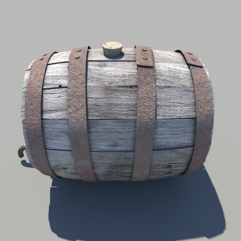 keg barrel wood fbx