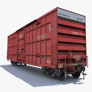 railway cargo car train 3d model