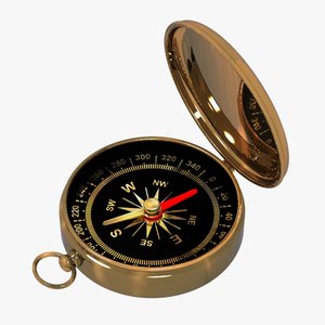 3d model golden compass