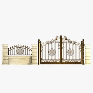 wrought iron gate 3d model