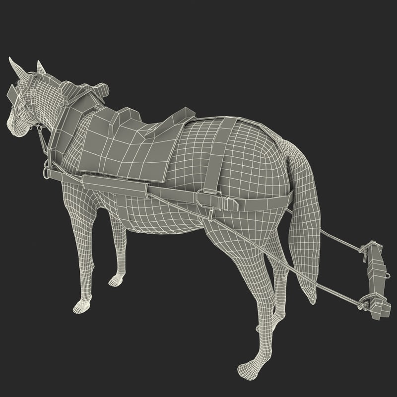 harnessed horse 3d model