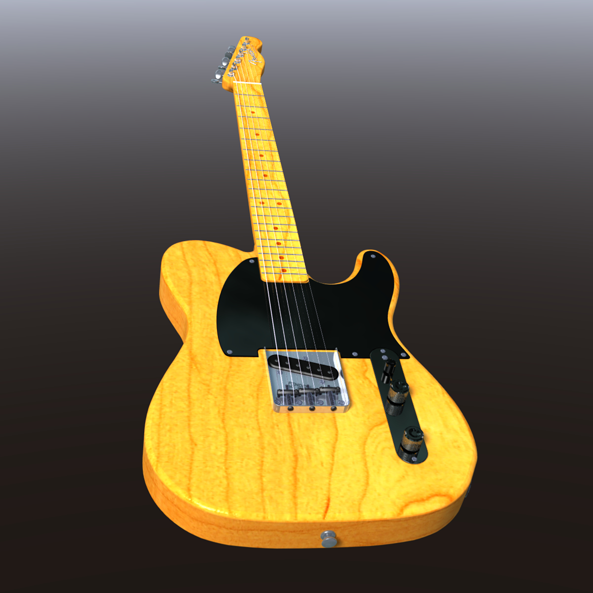 3d model bruce fender esquire electric guitar