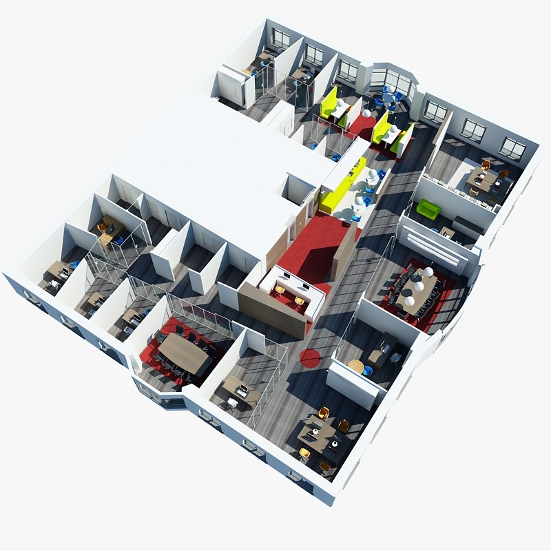 3d office interior 2