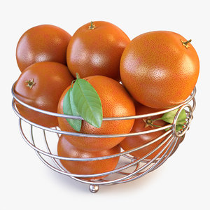 3d vase orange grapefruit