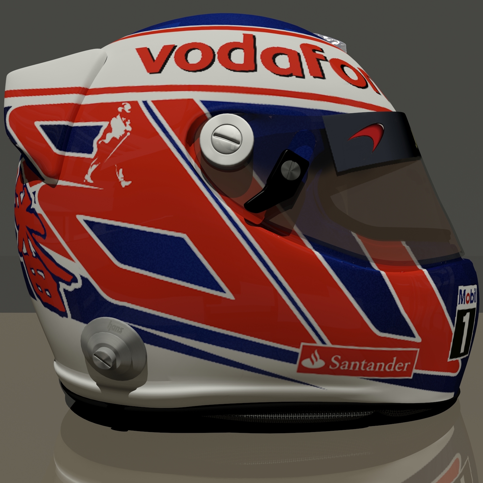 jenson button f1 helmet 3d max