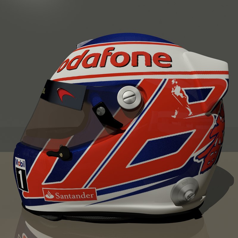 jenson button f1 helmet 3d max