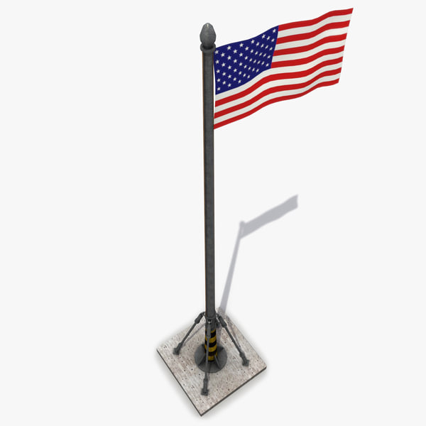 3d model modeled flag