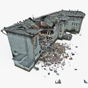 3d destroyed house 10 model