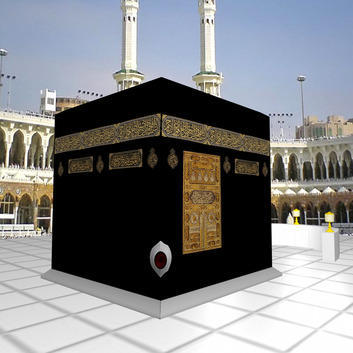 3d kaaba black stone model