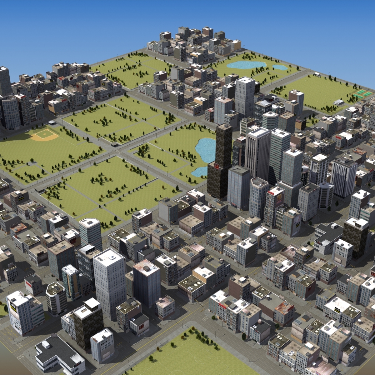 Urban City 3d Model