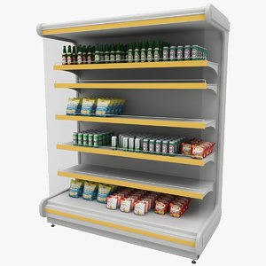 3d model supermarket shelf 1