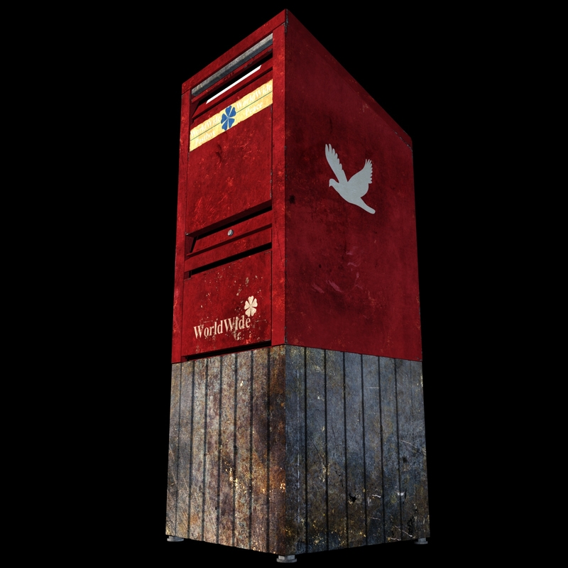 3d post box model