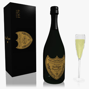 vintage dom perignon champagne 3d model