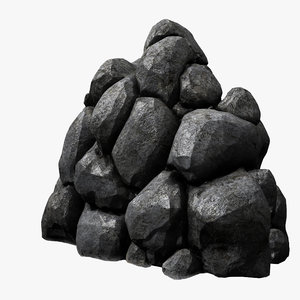 3d normal mapped stone pile