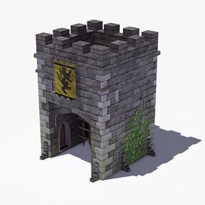 3d medieval castle gatehouse model
