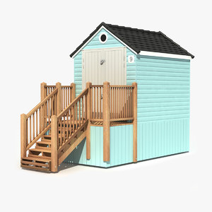 3d beach hut model