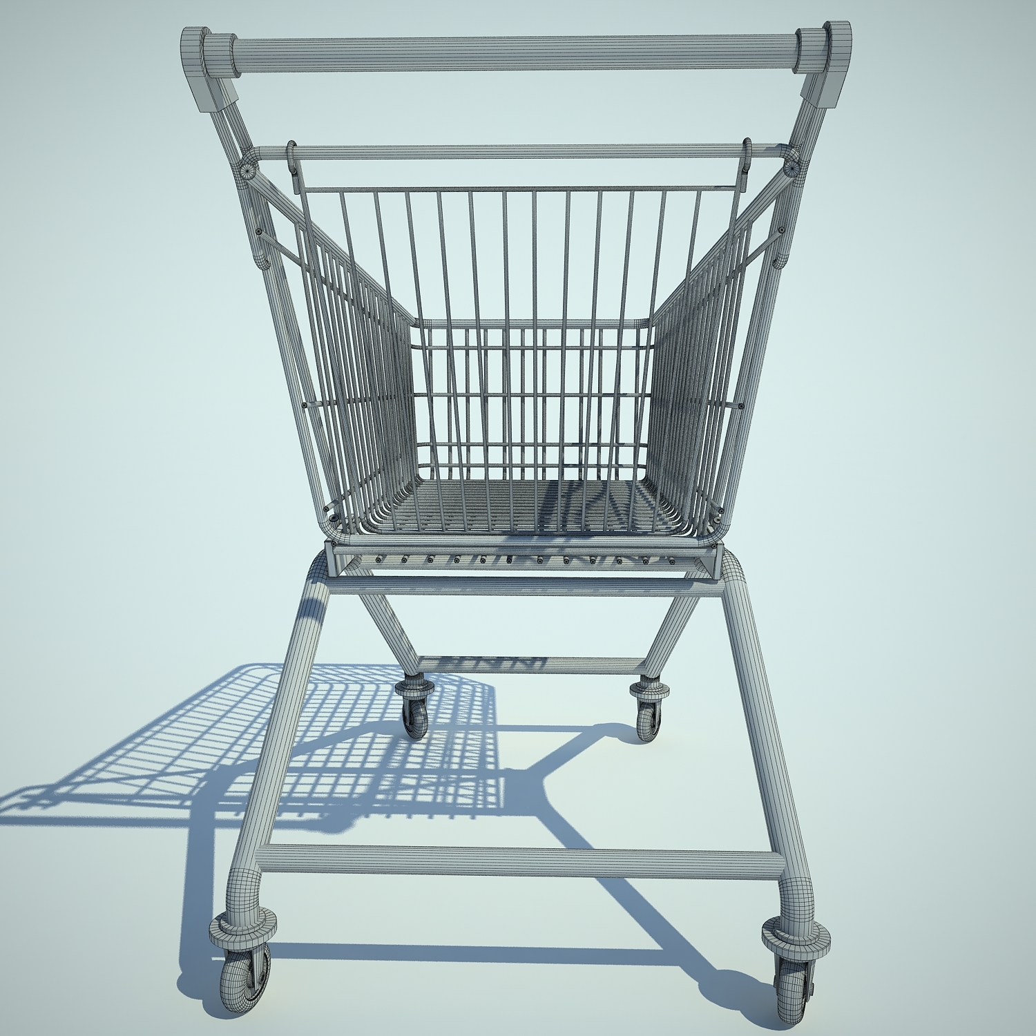 supermarket trolley 3d model