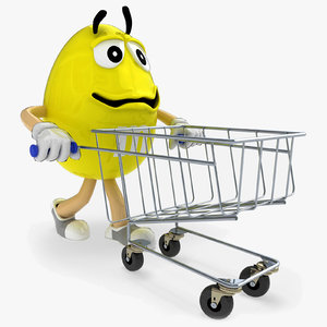 3ds max character m s shopping trolley