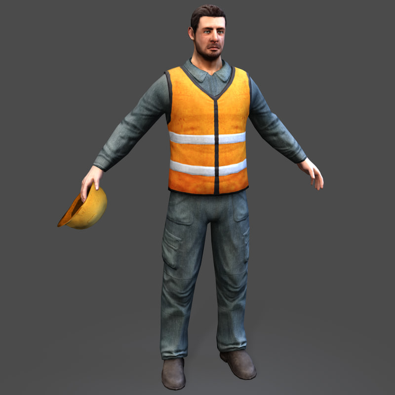 worker man real time  3d  max