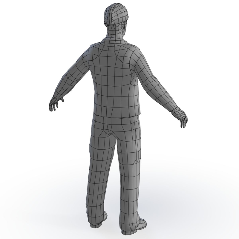 worker man real-time 3d max