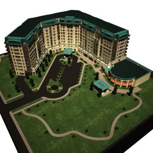 3d hotel building model