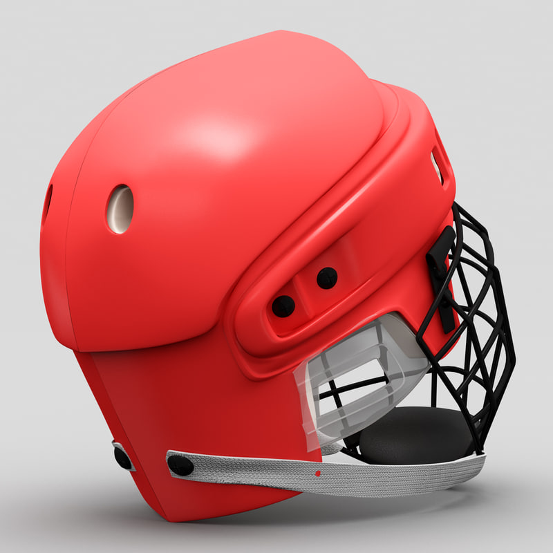 hockey helmet red 3d c4d
