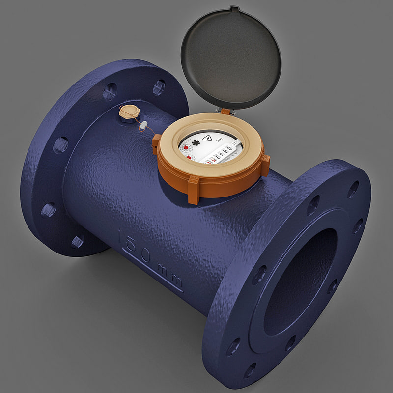 3d Industrial Water Meter Model