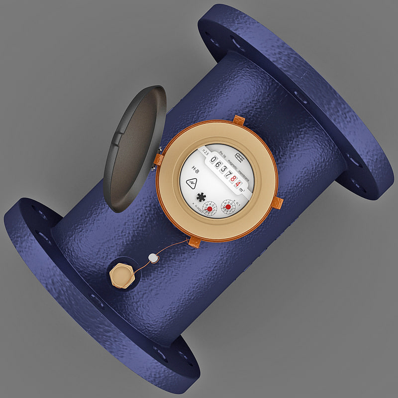 3d industrial water meter model