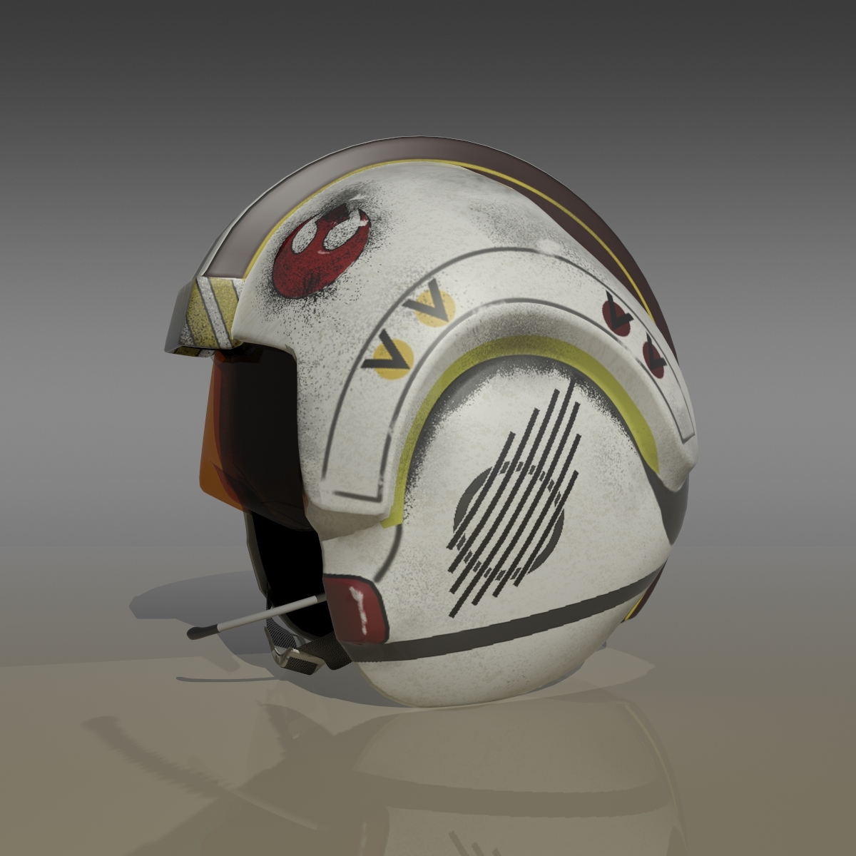 3d model luke x-wing pilot helmet