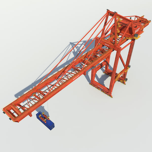 3d model port container crane industrial