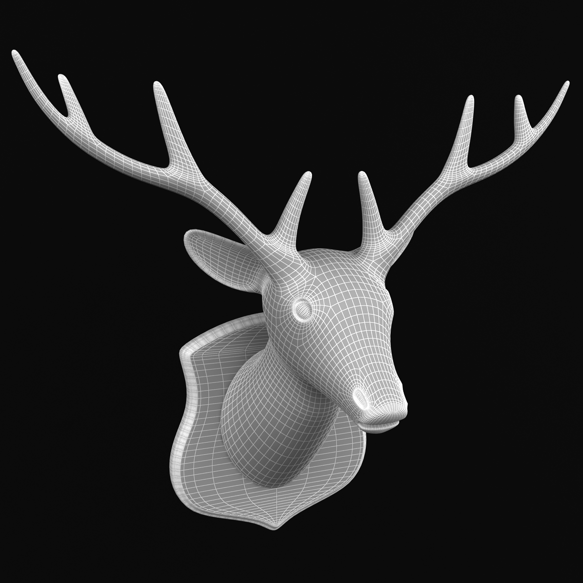 3d deer head sculpture