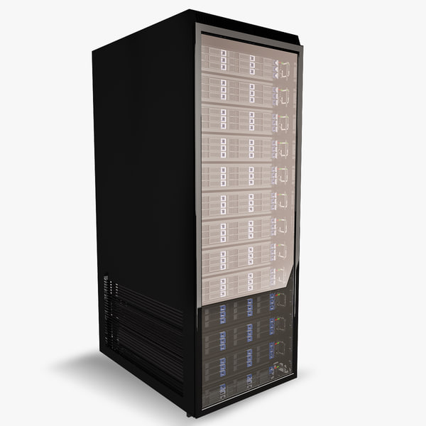 3d model of data server rack