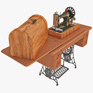 antique singer sewing machine 3d model